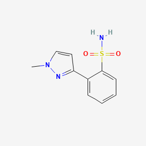 molecular formula C10H11N3O2S B1314263 2-(1-Methylpyrazol-3-yl)benzenesulfonamide CAS No. 87488-82-2