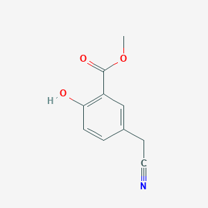 molecular formula C10H9NO3 B13142650 Methyl 5-(cyanomethyl)-2-hydroxybenzoate 