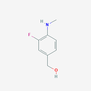 molecular formula C8H10FNO B13142675 (3-Fluoro-4-(methylamino)phenyl)methanol 