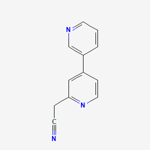 molecular formula C12H9N3 B13142705 2-([3,4'-Bipyridin]-2'-yl)acetonitrile 
