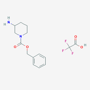 molecular formula C15H19F3N2O4 B13142717 Benzyl3-aminopiperidine-1-carboxylate2,2,2-trifluoroacetate 