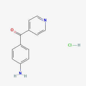 molecular formula C12H11ClN2O B13142825 (4-Aminophenyl)(pyridin-4-yl)methanonehydrochloride 