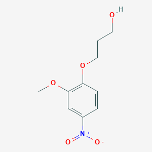 molecular formula C10H13NO5 B13142842 3-(2-Methoxy-4-nitrophenoxy)propan-1-ol 