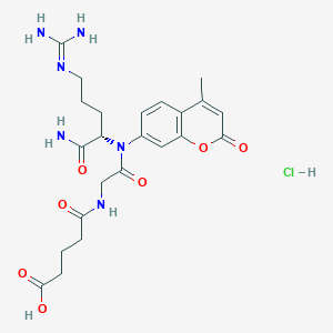 molecular formula C23H31ClN6O7 B13142848 Glutaryl-Gly-Arg-AMC.HCl 