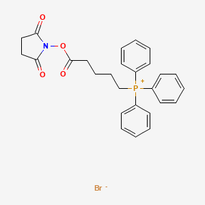 molecular formula C27H27BrNO4P B13142857 (5-((2,5-Dioxopyrrolidin-1-yl)oxy)-5-oxopentyl)triphenylphosphoniumbromide 