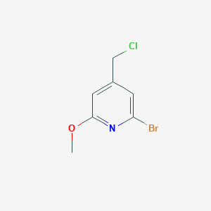molecular formula C7H7BrClNO B13142863 2-Bromo-4-(chloromethyl)-6-methoxypyridine 