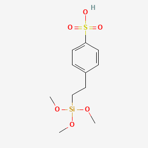 molecular formula C11H18O6SSi B13142877 4-[2-(Trimethoxysilyl)ethyl]benzene-1-sulfonic acid CAS No. 58556-70-0