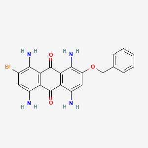 molecular formula C21H17BrN4O3 B13142884 1,4,5,8-Tetraamino-2-(benzyloxy)-7-bromoanthracene-9,10-dione CAS No. 88603-46-7