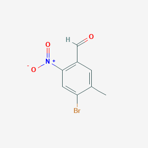 molecular formula C8H6BrNO3 B13142894 4-Bromo-5-methyl-2-nitrobenzaldehyde 