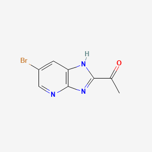 molecular formula C8H6BrN3O B13142897 1-(6-Bromo-3H-imidazo[4,5-b]pyridin-2-yl)ethanone 
