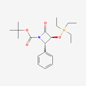 molecular formula C20H31NO4Si B13142924 (3S,4S)-tert-Butyl 2-oxo-4-phenyl-3-((triethylsilyl)oxy)azetidine-1-carboxylate 