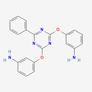 molecular formula C21H17N5O2 B13142930 3,3'-((6-Phenyl-1,3,5-triazine-2,4-diyl)bis(oxy))dianiline CAS No. 89367-94-2