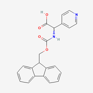 molecular formula C22H18N2O4 B13142934 (S)-2-((((9H-Fluoren-9-yl)methoxy)carbonyl)amino)-2-(pyridin-4-yl)acetic acid 