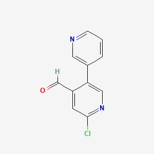 molecular formula C11H7ClN2O B13142950 6-Chloro-[3,3'-bipyridine]-4-carbaldehyde 