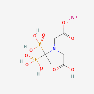 molecular formula C6H12KNO10P2 B13142968 Potassium 2-((carboxymethyl)(1,1-diphosphonoethyl)amino)acetate 