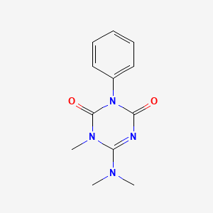 molecular formula C12H14N4O2 B13142983 6-(Dimethylamino)-1-methyl-3-phenyl-1,3,5-triazine-2,4(1H,3H)-dione CAS No. 51235-60-0