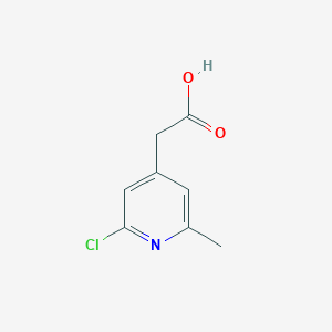 molecular formula C8H8ClNO2 B13142985 2-(2-Chloro-6-methylpyridin-4-YL)acetic acid 
