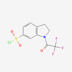 molecular formula C10H7ClF3NO3S B13142987 1-(2,2,2-Trifluoroacetyl)indoline-6-sulfonylchloride 