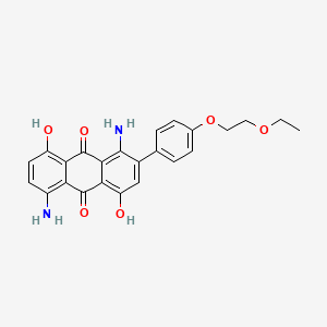 molecular formula C24H22N2O6 B13142990 1,5-Diamino-2-[4-(2-ethoxyethoxy)phenyl]-4,8-dihydroxyanthraquinone CAS No. 81419-36-5