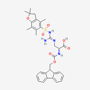 molecular formula C32H36N4O7S B13143003 Fmoc-D-(3,(Pbf)Guanidino)-Ala-OH 