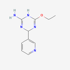 molecular formula C10H13N5O B13143016 4-Ethoxy-6-(pyridin-3-yl)-1,6-dihydro-1,3,5-triazin-2-amine 