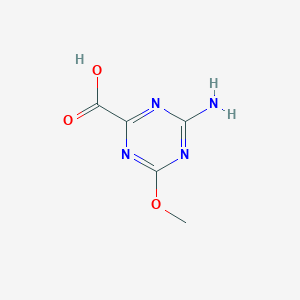 molecular formula C5H6N4O3 B13143043 4-amino-6-methoxy-1,3,5-triazine-2-carboxylic Acid CAS No. 371199-48-3