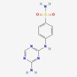 molecular formula C9H10N6O2S B13143044 4-((4-Amino-1,3,5-triazin-2-yl)amino)benzenesulfonamide CAS No. 92474-98-1