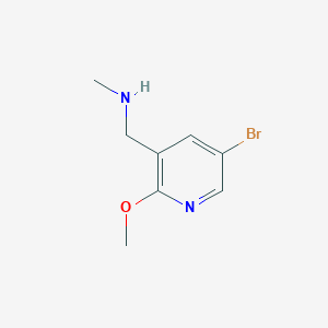 molecular formula C8H11BrN2O B13143084 1-(5-bromo-2-methoxypyridin-3-yl)-N-methylmethanamine 