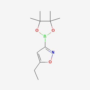 molecular formula C11H18BNO3 B13143096 5-Ethyl-3-(4,4,5,5-tetramethyl-1,3,2-dioxaborolan-2-yl)isoxazole 