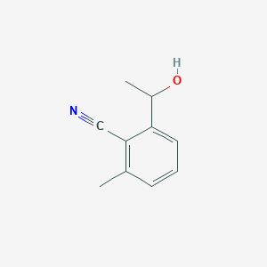 molecular formula C10H11NO B13143159 2-(1-Hydroxyethyl)-6-methylbenzonitrile 