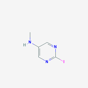 molecular formula C5H6IN3 B13143179 5-Pyrimidinamine,2-iodo-N-methyl- 
