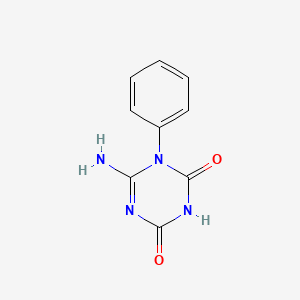 molecular formula C9H8N4O2 B13143217 6-Amino-1-phenyl-1,3,5-triazine-2,4(1H,3H)-dione CAS No. 61464-89-9