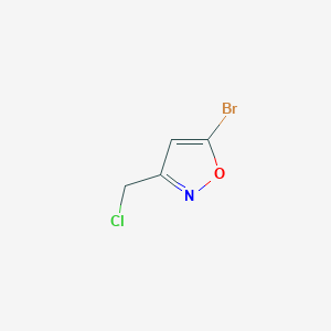 molecular formula C4H3BrClNO B13143268 5-Bromo-3-(chloromethyl)isoxazole 