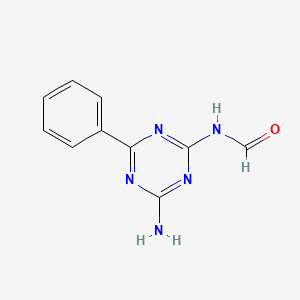 molecular formula C10H9N5O B13143356 N-(4-Amino-6-phenyl-1,3,5-triazin-2-yl)formamide CAS No. 93884-16-3