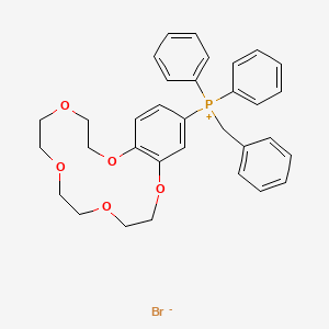 molecular formula C33H36BrO5P B13143360 Phosphonium, (2,3,5,6,8,9,11,12-octahydro-1,4,7,10,13-benzopentaoxacyclopentadecin-15-yl)diphenyl(phenylmethyl)-, bromide CAS No. 134403-72-8