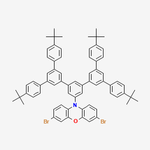 molecular formula C70H67Br2NO B13143375 10-[3,5-Bis[3,5-bis(4-tert-butylphenyl)phenyl]phenyl]-3,7-dibromophenoxazine 