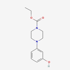 molecular formula C13H18N2O3 B1314338 1-(3-Hydroxyphenyl)-4-ethoxycarbonyl-piperazine CAS No. 67915-01-9