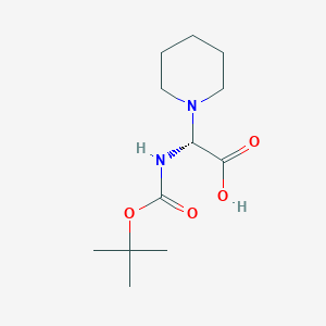 molecular formula C12H22N2O4 B13143383 Boc-3-(1-piperidinyl)-D-Ala-OH 