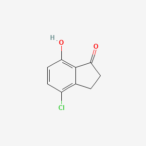 molecular formula C9H7ClO2 B1314339 4-Chloro-7-hydroxy-2,3-dihydroinden-1-one CAS No. 81945-10-0