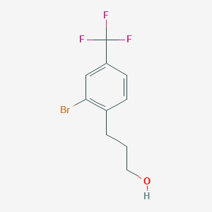 molecular formula C10H10BrF3O B13143390 3-(2-Bromo-4-(trifluoromethyl)phenyl)propan-1-ol 