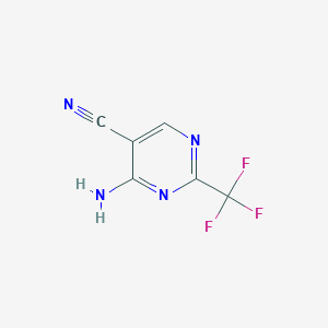 molecular formula C6H3F3N4 B1314341 4-Amino-2-(trifluoromethyl)pyrimidine-5-carbonitrile CAS No. 943-25-9