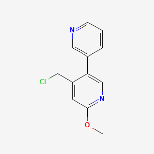 molecular formula C12H11ClN2O B13143425 4-(Chloromethyl)-6-methoxy-3,3'-bipyridine CAS No. 1227589-86-7