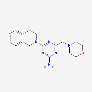 molecular formula C17H22N6O B13143462 Isoquinoline, 1,2,3,4-tetrahydro-2-(4-amino-6-(morpholinomethyl)-s-triazin-2-yl)- CAS No. 30146-67-9