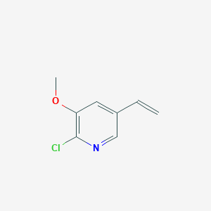 molecular formula C8H8ClNO B13143502 2-Chloro-3-methoxy-5-vinylpyridine 