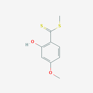 molecular formula C9H10O2S2 B13143528 3-Methoxy-6-[(methylsulfanyl)(sulfanyl)methylidene]cyclohexa-2,4-dien-1-one CAS No. 3152-70-3