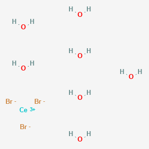 molecular formula Br3CeH14O7 B13143545 Cerous bromide heptahydrate CAS No. 7789-56-2
