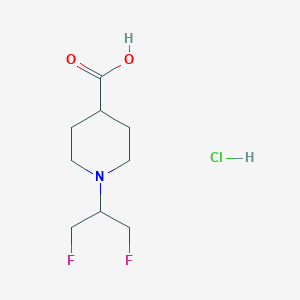 molecular formula C9H16ClF2NO2 B13143560 1-(1,3-Difluoropropan-2-yl)piperidine-4-carboxylic acid hydrochloride 