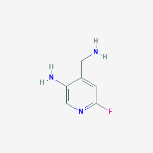 molecular formula C6H8FN3 B13143582 4-(Aminomethyl)-6-fluoropyridin-3-amine 