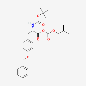 molecular formula C26H33NO7 B13143585 L-Tyrosine,N-[(1,1-dimethylethoxy)carbonyl]-O-(phenylmethyl)-,anhydridewith2-methylpropylcarbonate 