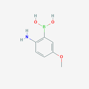 molecular formula C7H10BNO3 B13143659 (2-Amino-5-methoxyphenyl)boronic acid CAS No. 1233182-23-4